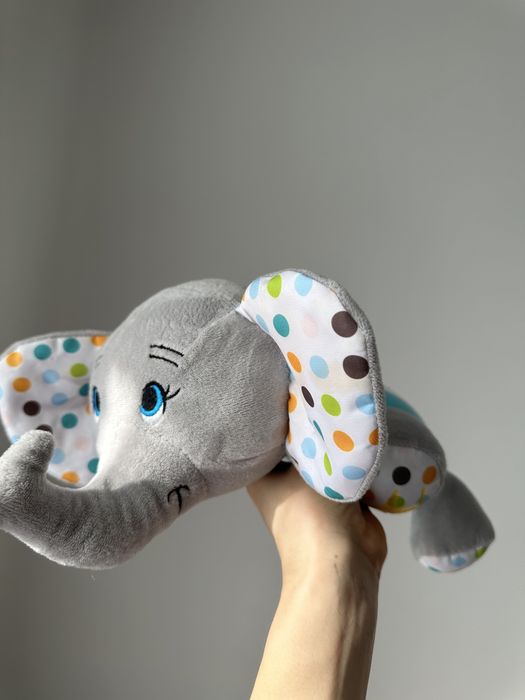 Дитячий плюшевий нічник Тварини слоник з музикою