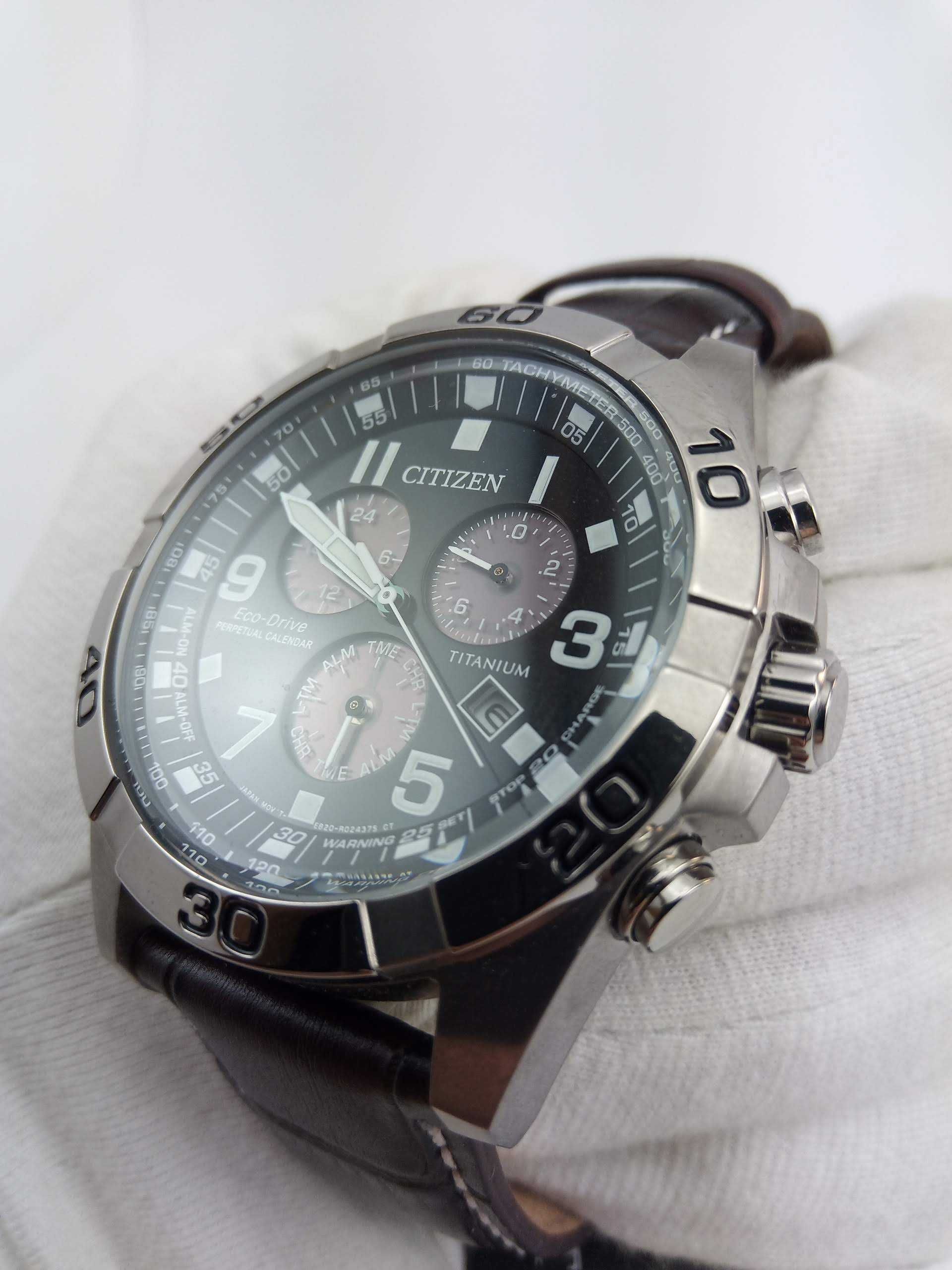 Титановые японские мужские часы Citizen Eco-Drive BL5551-06L, годинник
