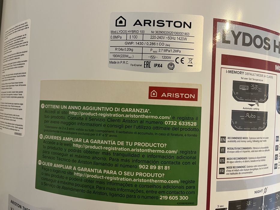 Termoacumulador Ariston Lydos Hybrid 100