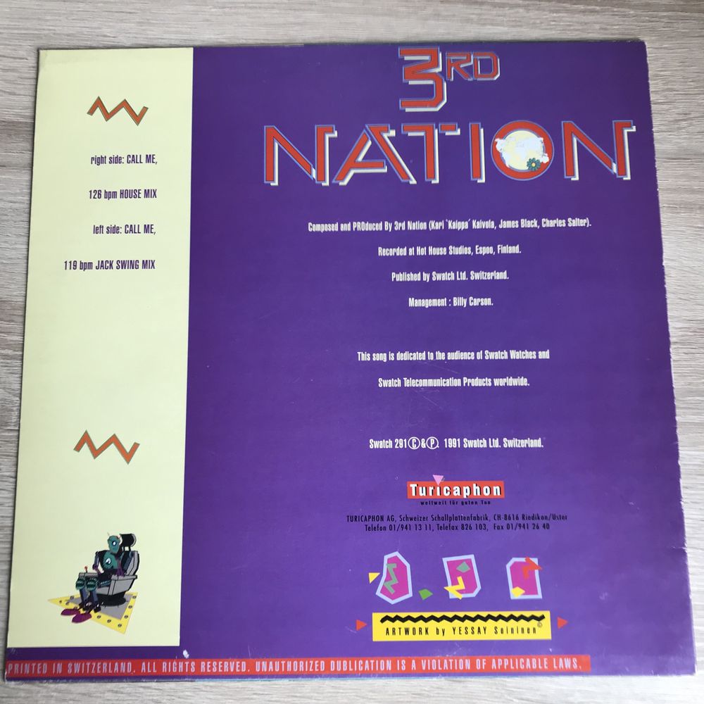 Winyl: 3 RD Nation - Call Me / House & Jack Swing Mix/ Maxi  eurohouse