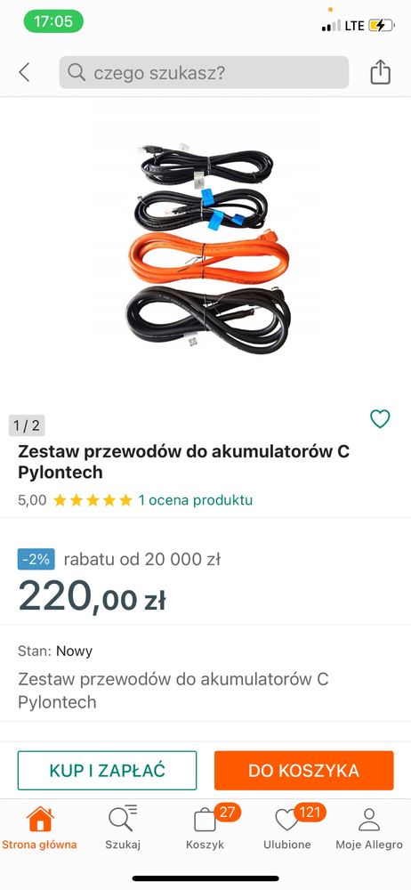 TANIO ! Zestaw przewodów do akumulatorów przewody kable