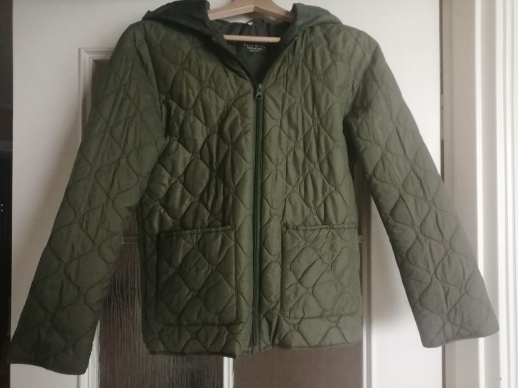 Parka kurtka Zara 13 - 14 lat khaki zielony 2-częściowa