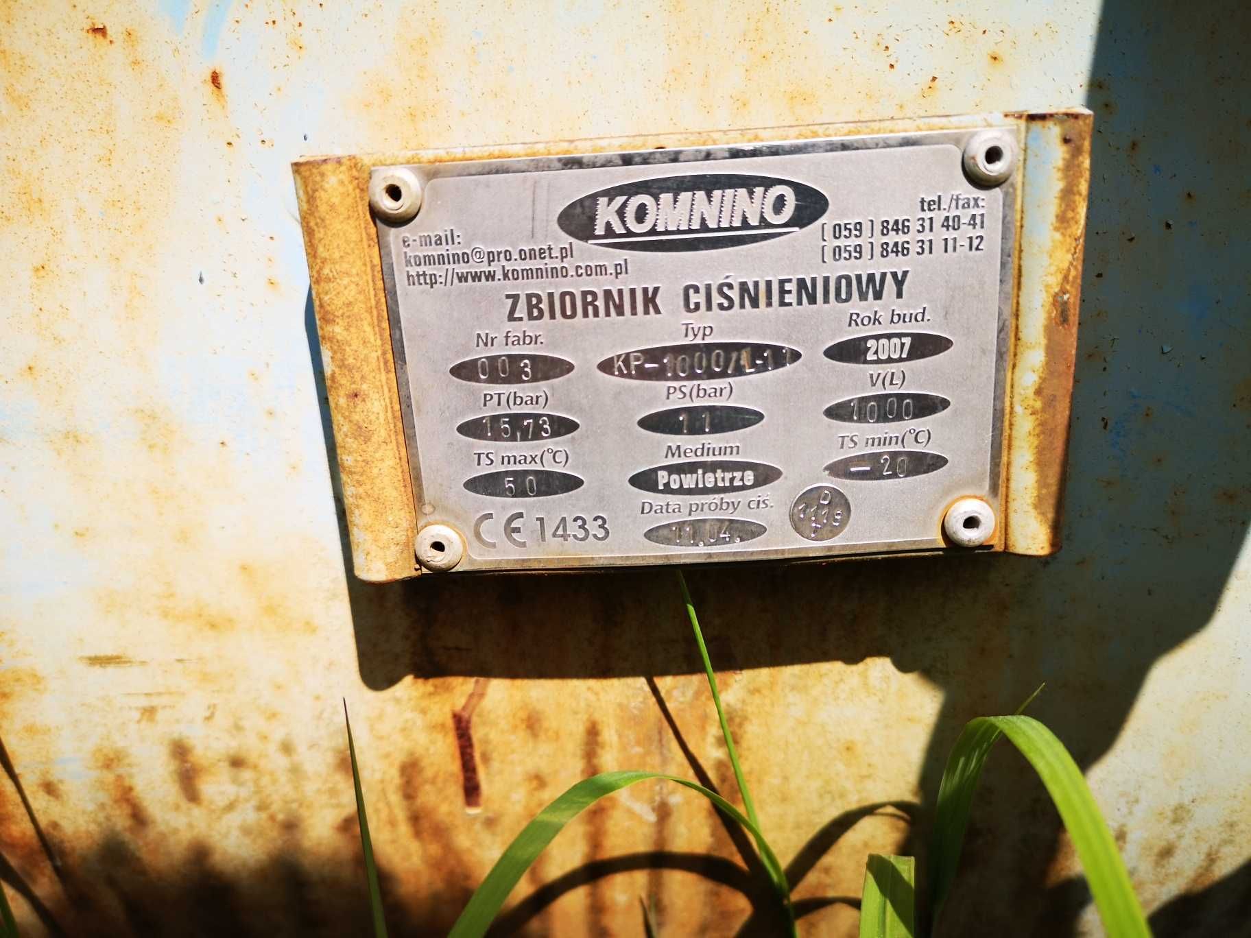 sprężarka kompresor - otaczarnia, Weringerode/Komnino 1000l PT15,73