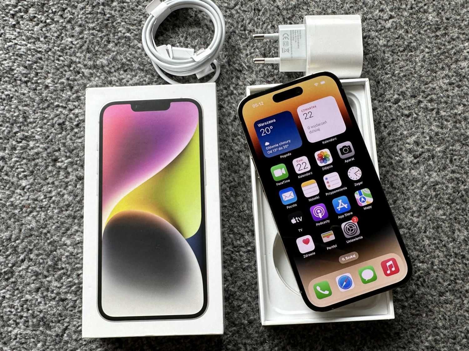 iPhone 14 Pro 128GB GOLD ZŁOTY Rose Bateria 100% Gwarancja + SZKŁO