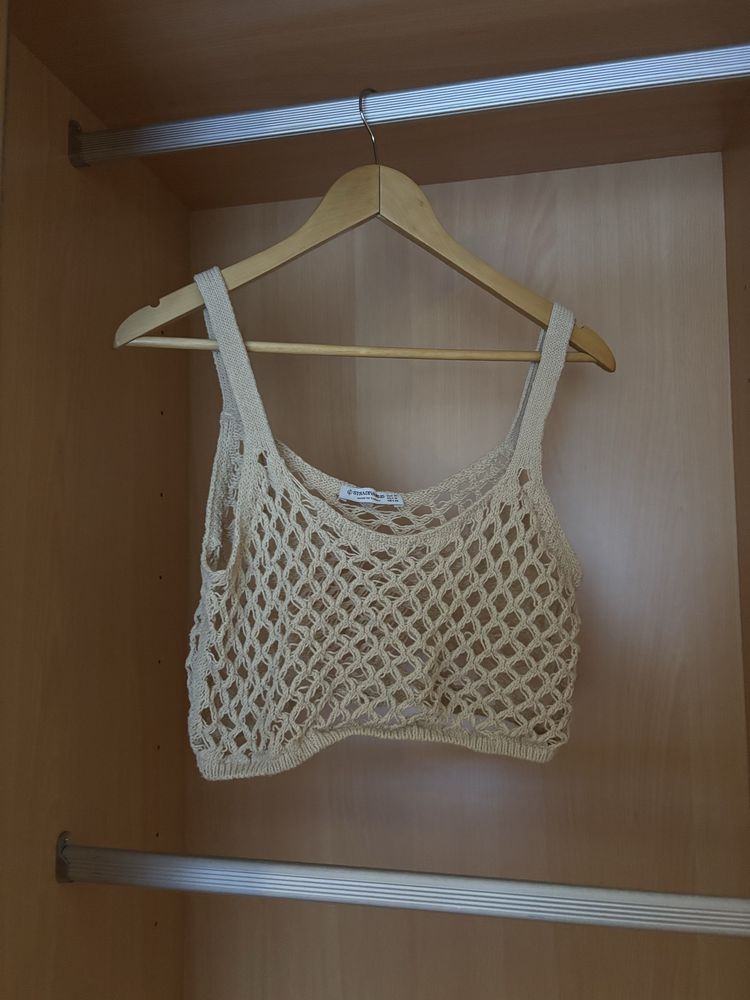 Top de Rede Bege Stradivarius