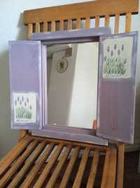 Lustro shabby chic lawenda decupage