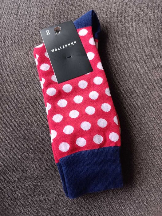 Nowe czerwone skarpety garniturowe Wółczanka, 42-43