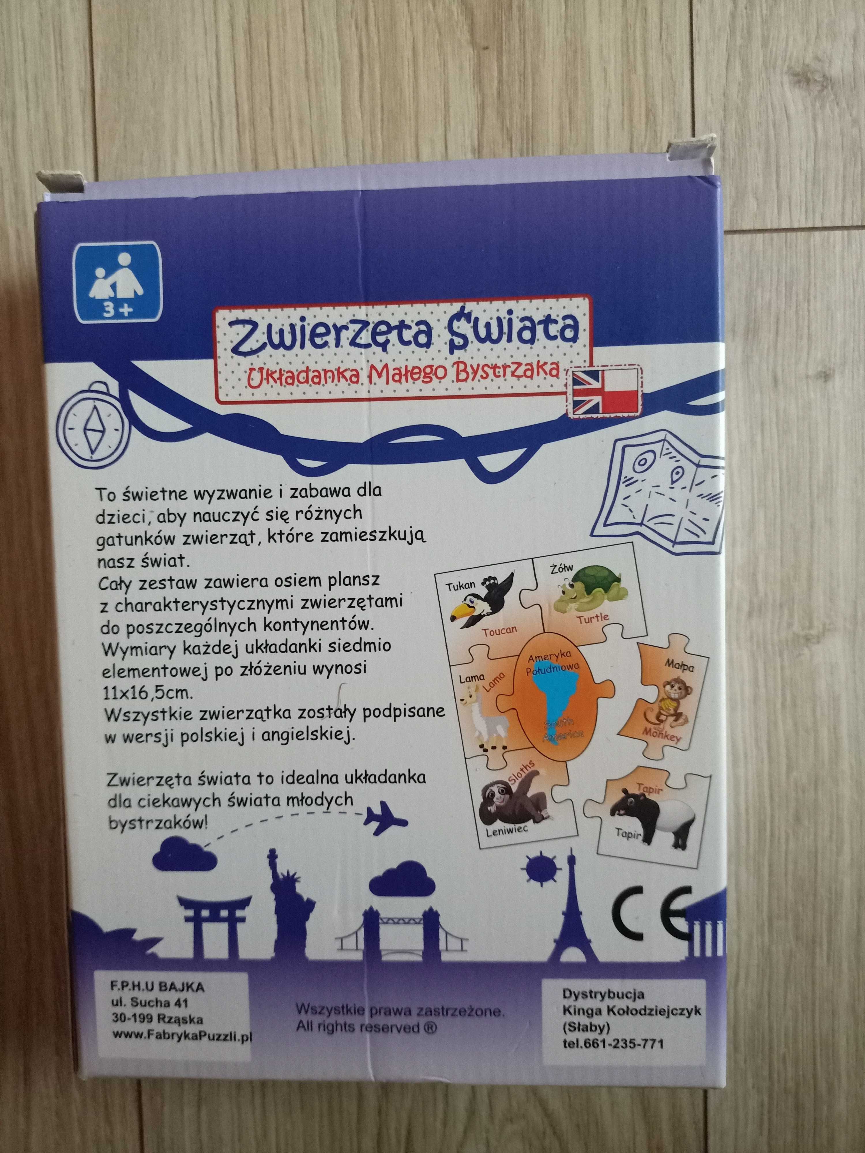 Puzzle zwierzęta świata-Bajka -Nowe