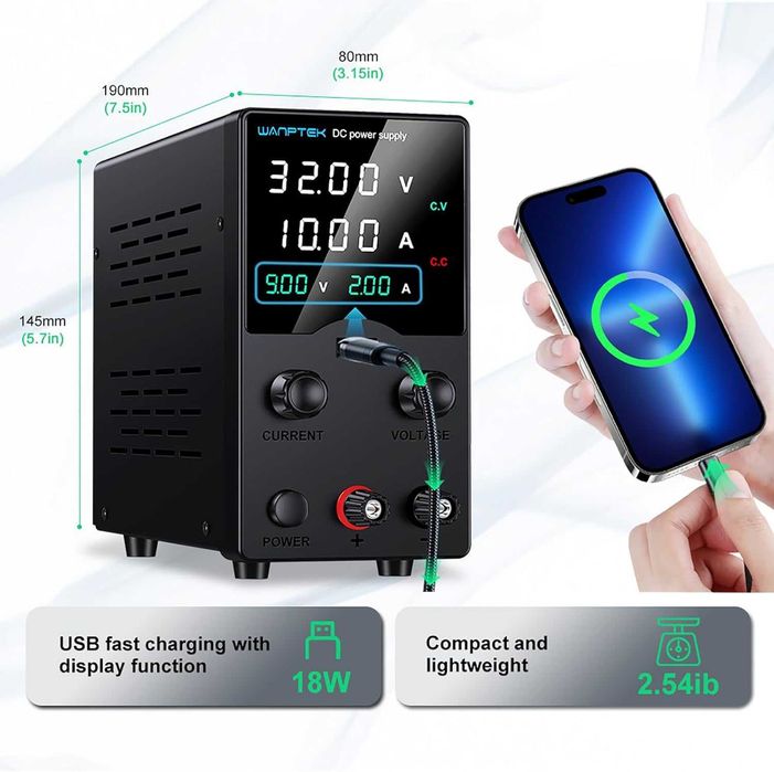 Лабораторний блок живлення WANPTEK GA3010H