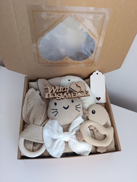 Zestaw prezentowy dla niemowlaka prezent babyshower narodziny chrzest