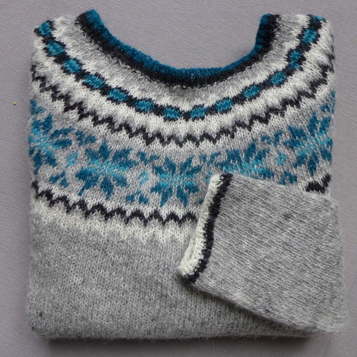 Wełniany lekki cieniutki SWETER ISLANDZKI XS 34 32 lopapeysa HANDMADE