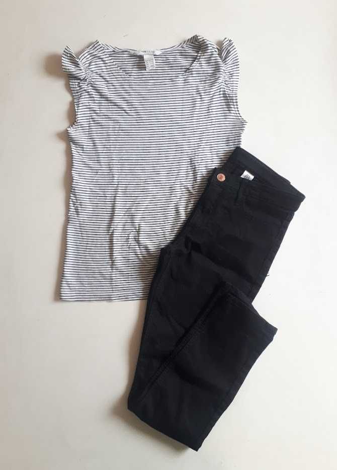 Conjunto calças pretas e top H&M // menina 10-11 anos