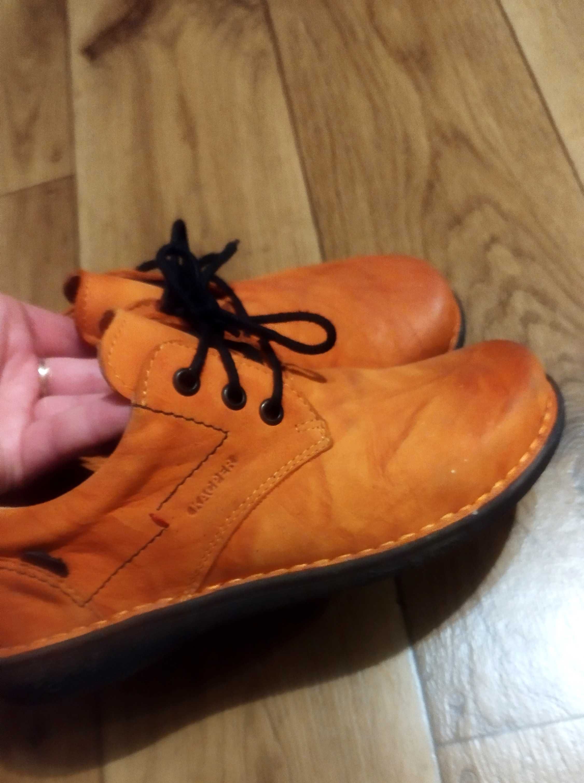 Buty skórzane KACPER rozm 38 pomarańczowe