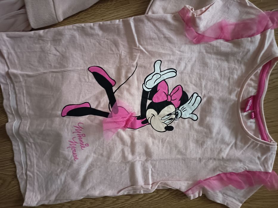 Nowa bluza + bluzka myszka Minnie r.134