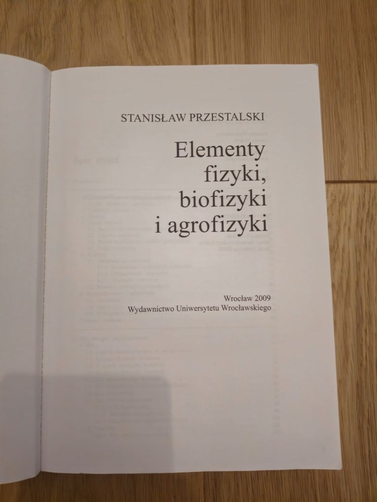 Elementy fizyki, biofizyki i agrofizyki Przestalski