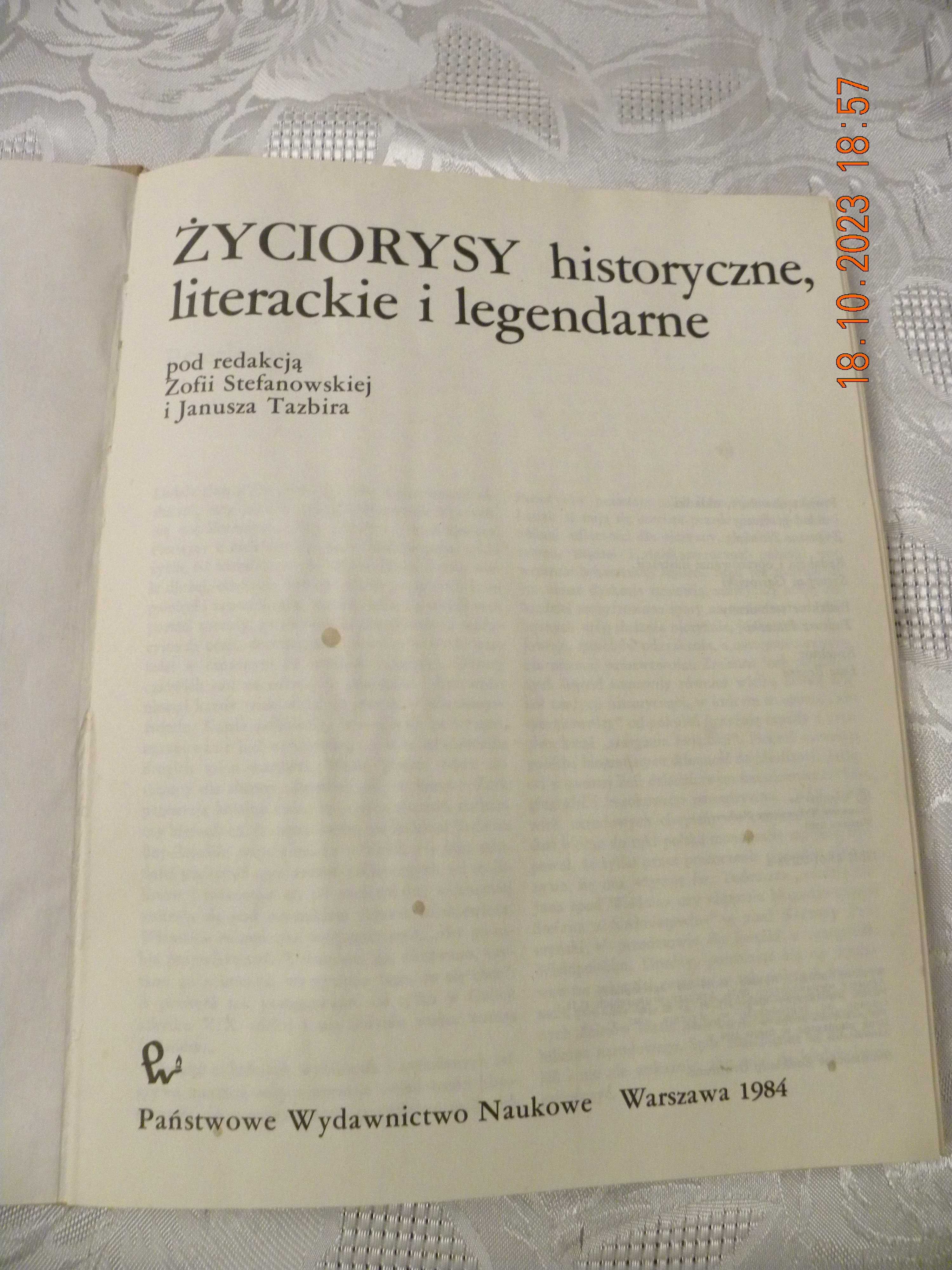 Życiorysy historyczne , literackie i legendarne Tom I.