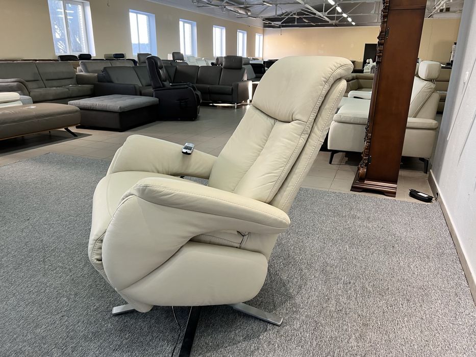 Крісло багато фукнціональне реклайнер електро привід шкіряне релакс