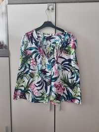 Kolorowa Bluzka damska w kwiatki na szerokich ramiączkach H&M 44