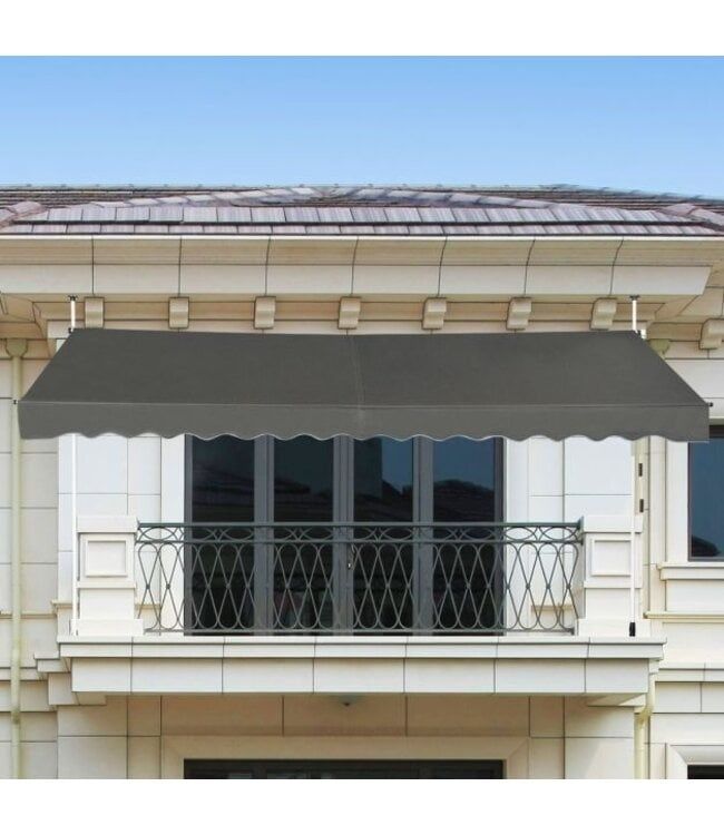 Markiza rozporowa balkonowa 395 x 120 cm szara
