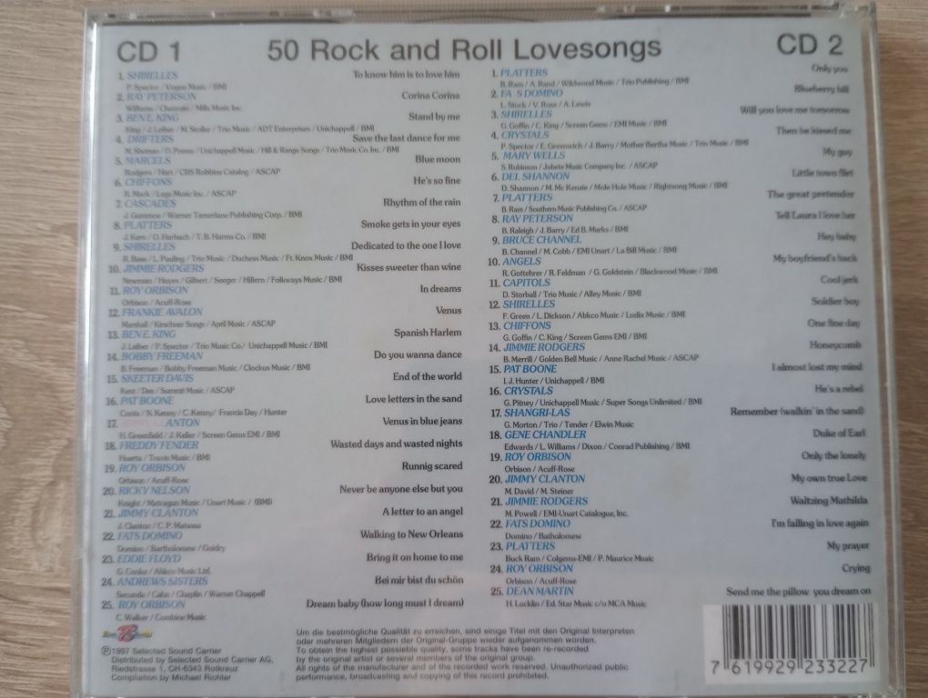 V/a 50 Rock and roll lovesongs - Ben E King, Roy Orbison, Platters 2CD