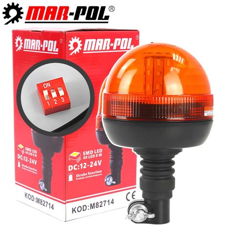 MAR-POL Lampa Światło Ostrzegawcze Kogut 12-24v 8w Led