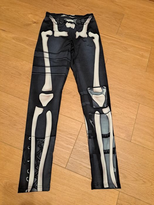 152 spodnie leginsy  kościotrup halloween