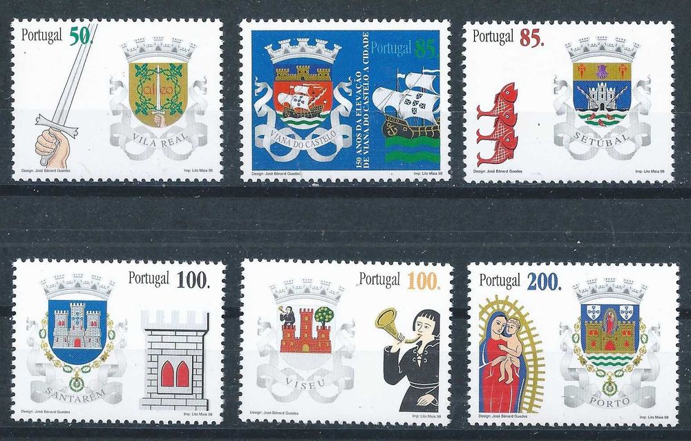 Selos Portugal 1998, Mundifil No. 2517/2522 MNH