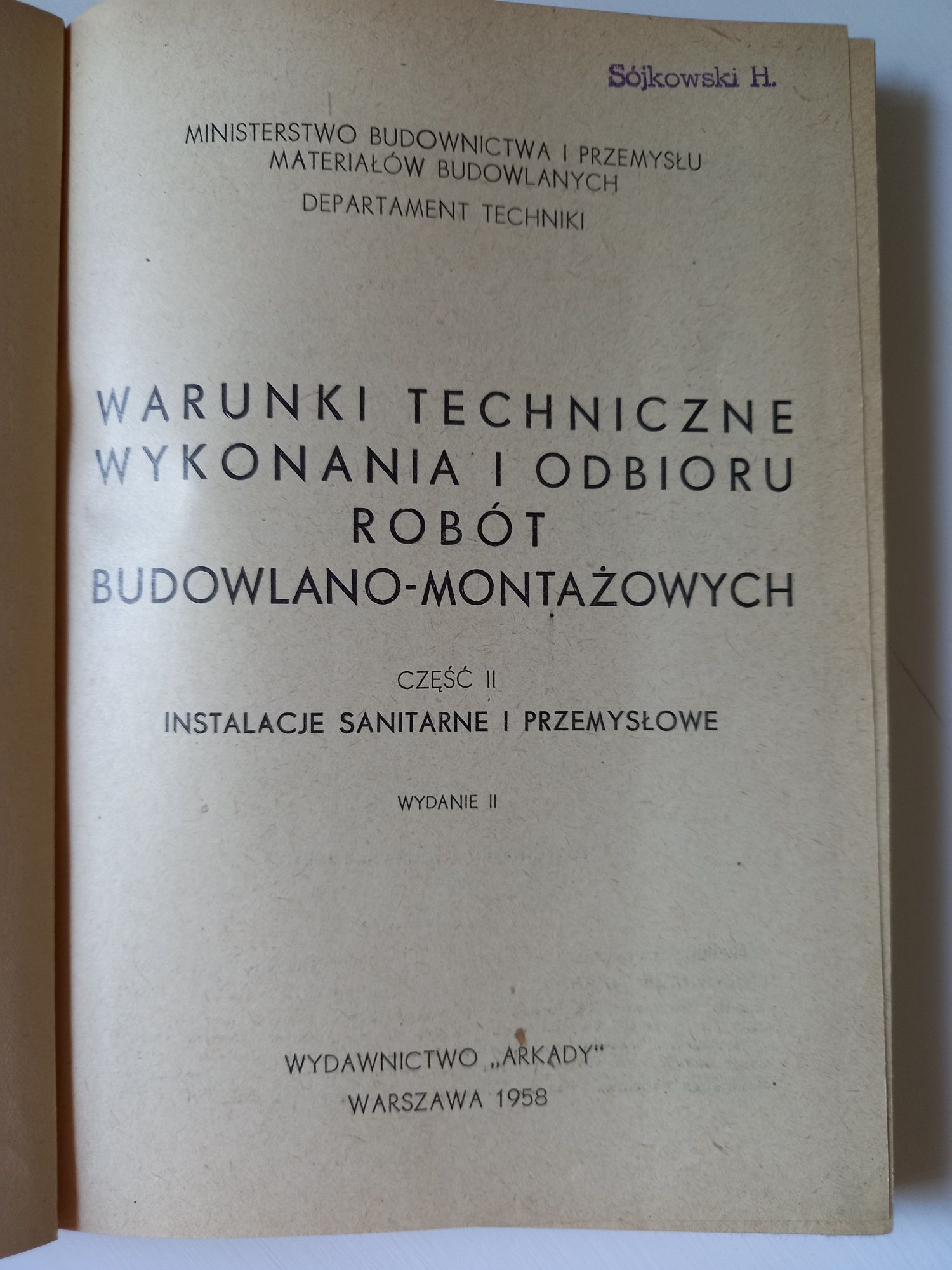 Warunki techniczne wykonania I odbioru robót budowlano montażowych cz2