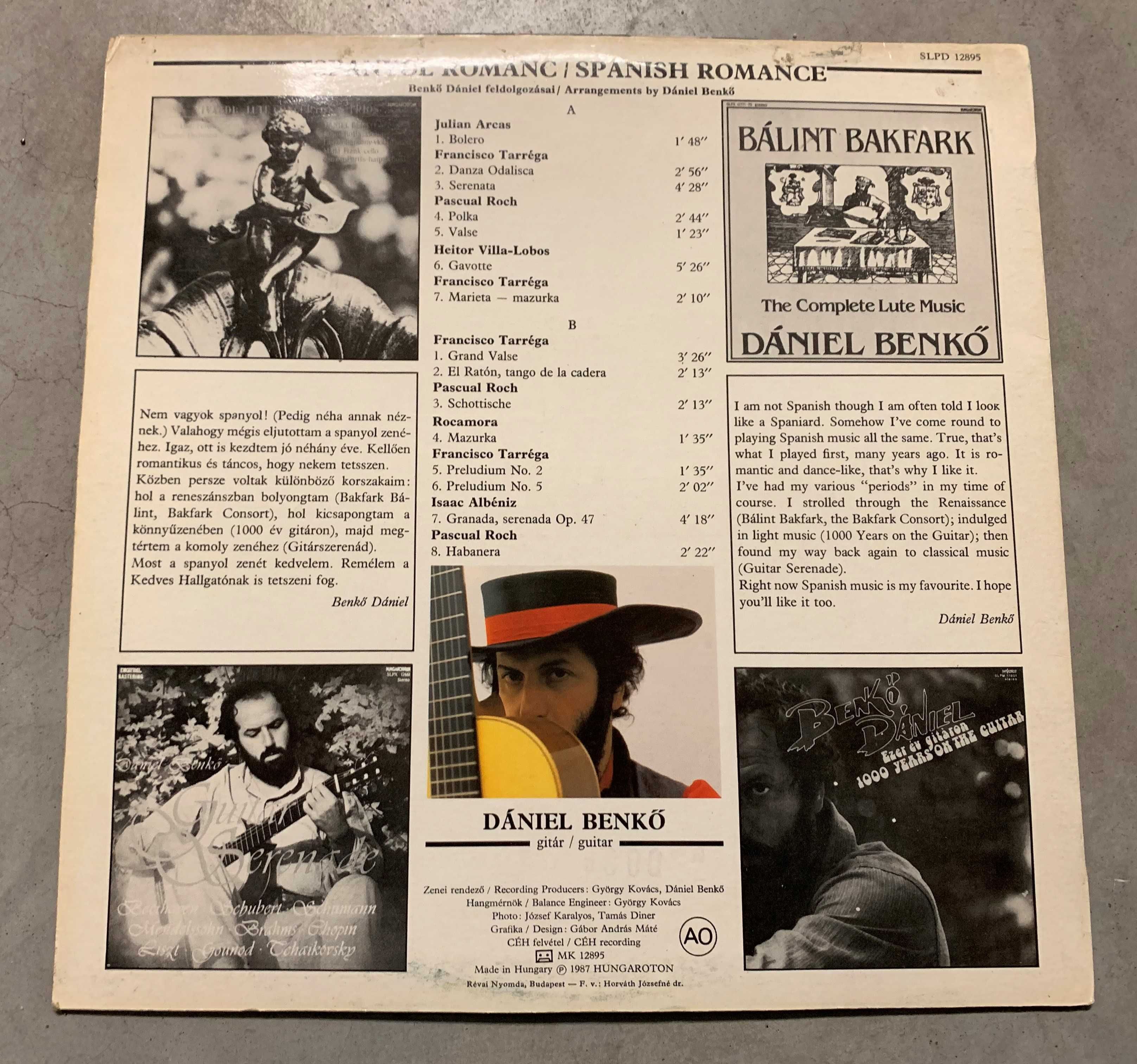 Daniel Benkő  - Spanish Romance  (Spanyol Románc] [Płyta winylowa LP]