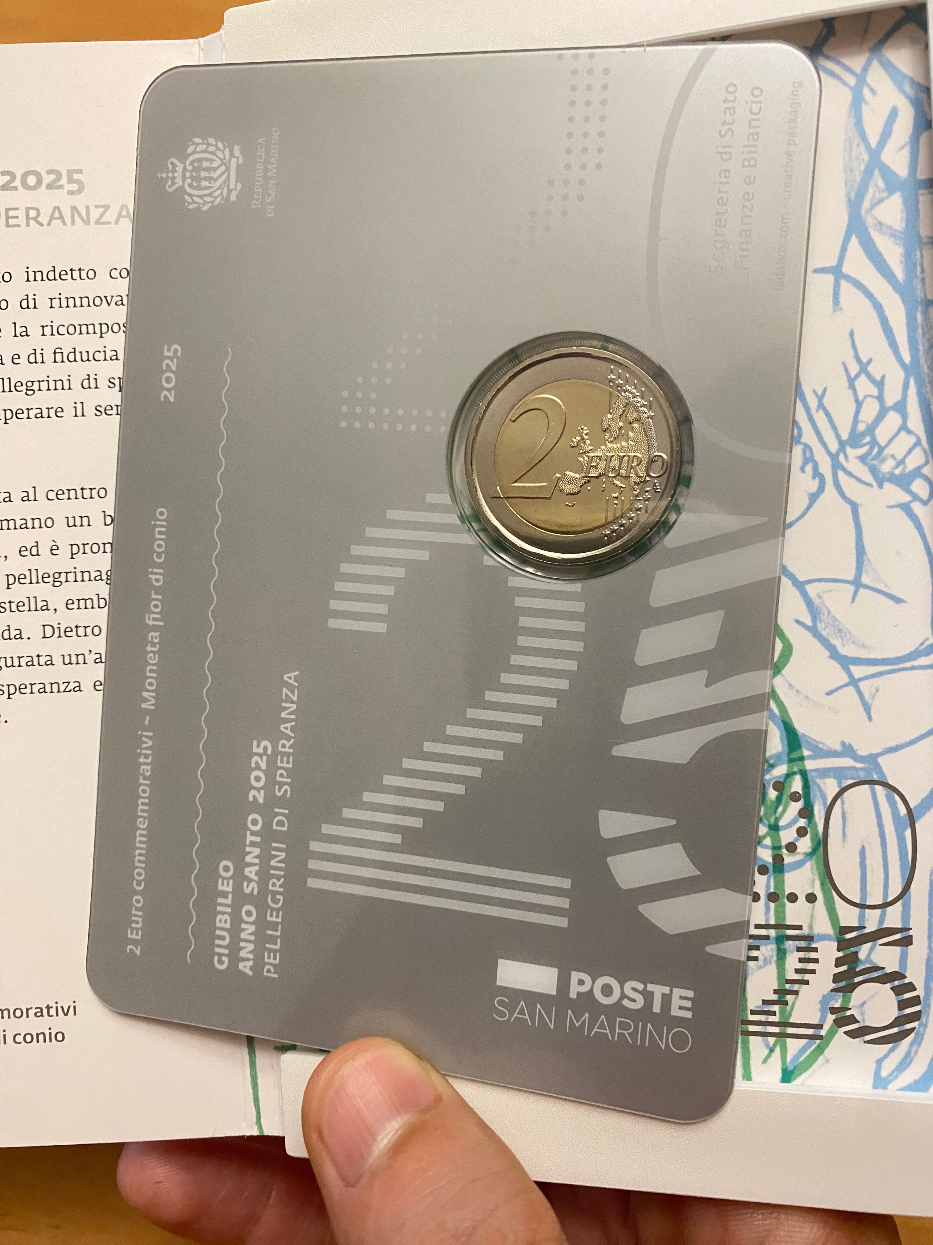 Moeda 2€ comemorativa San Marino 2025 Giubileo