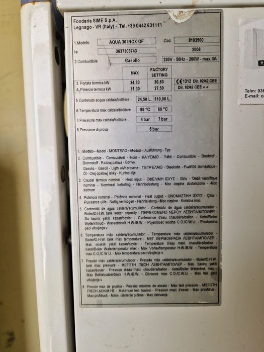 Caldeira aquecimento e aqs