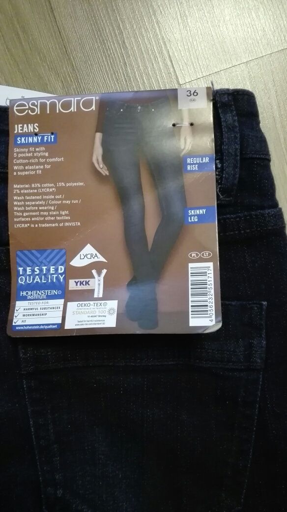 Jeansy skinny r. 36