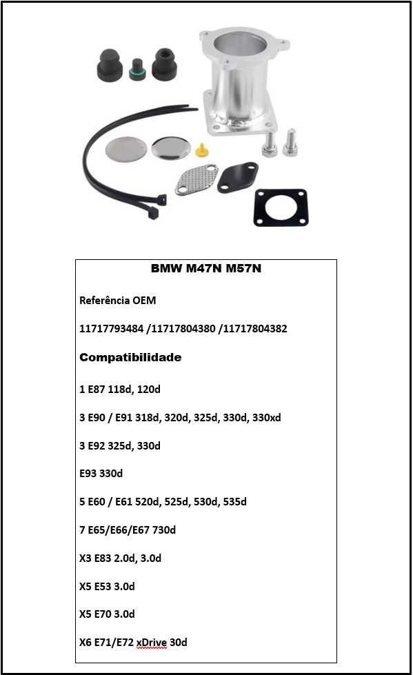 Kit anulação supressão de EGR BMW motores M47N e M57N