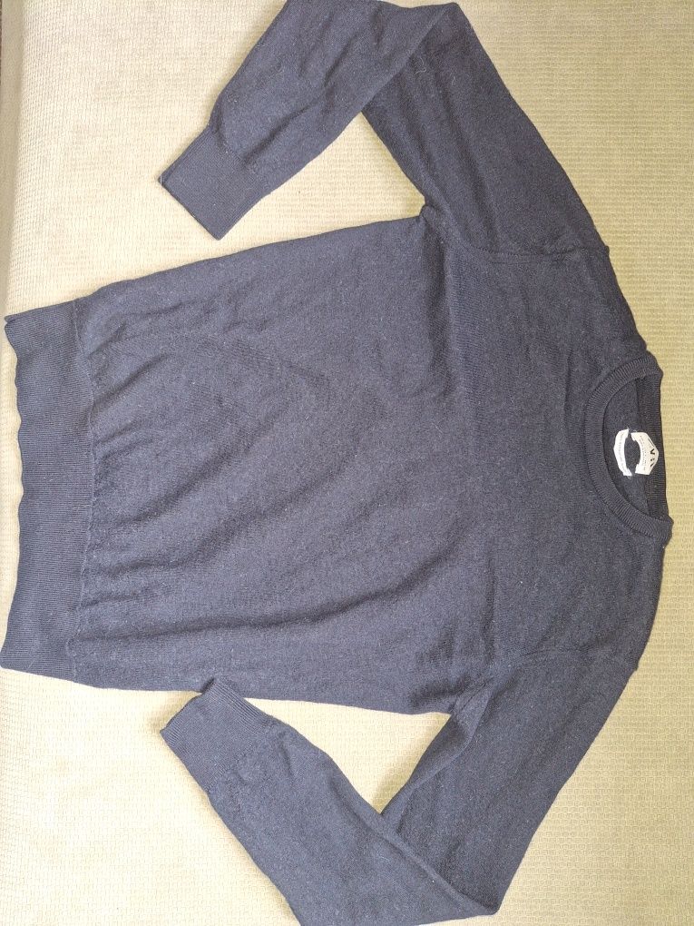 Granatowy sweter merino merynos xxs Zara