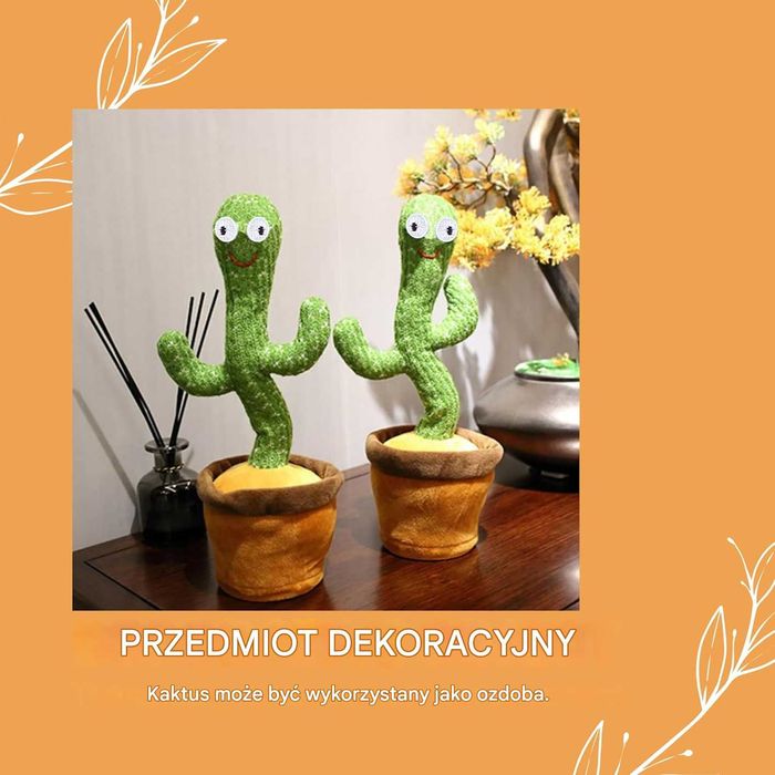 Tańczący Kaktus śpiewający kaktus interaktywny papuga