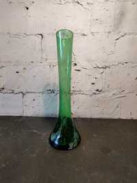Zielony wazon kolorowe szkło PRL