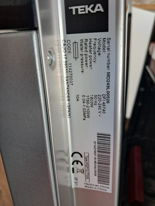 Maquina Louça encastrável Teka - NOVA