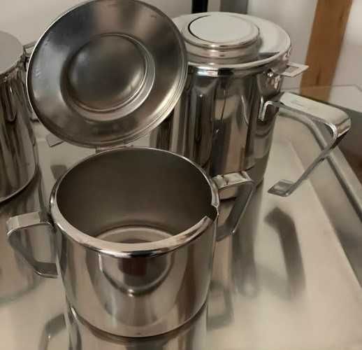 oportunidade conjunto cha inox novo