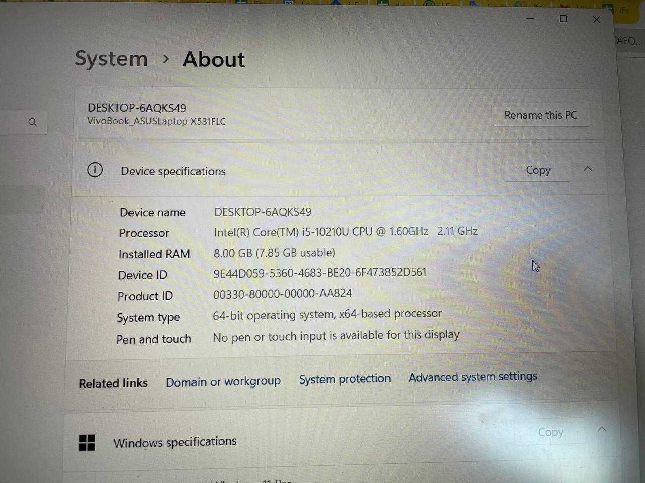 Ноутбук, netbook Asus VivoBook X531FLC