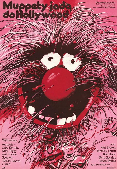 Plakat filmowy Waldemar Świerzy Muppety jadą do Hollywood