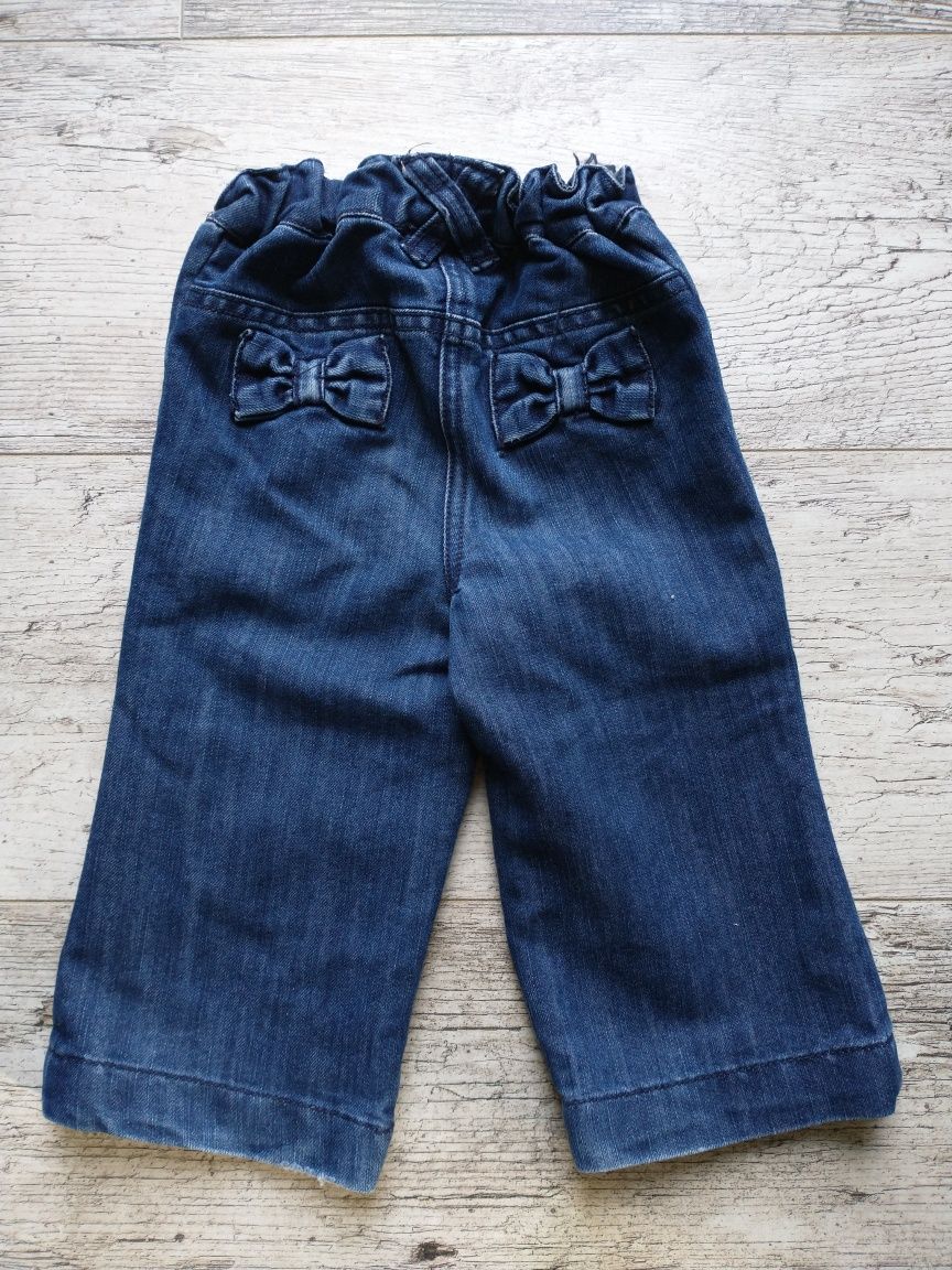Spodnie jeans dziewczęce dziewczynka granat Next 9-12 miesięcy 80 cm