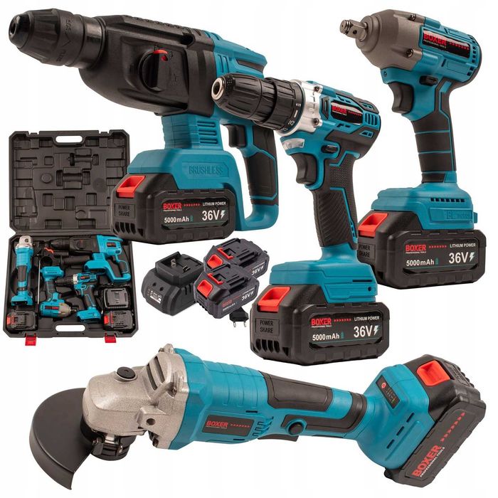 ZESTAW NARZĘDZI Akumulatorowych 24V MŁOT Sszlifierka Klucz Wkrętarka