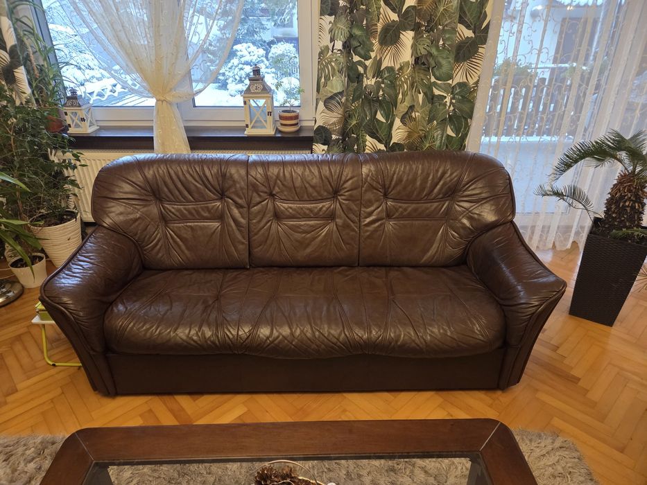 Komplet wypoczynkowy skórzany