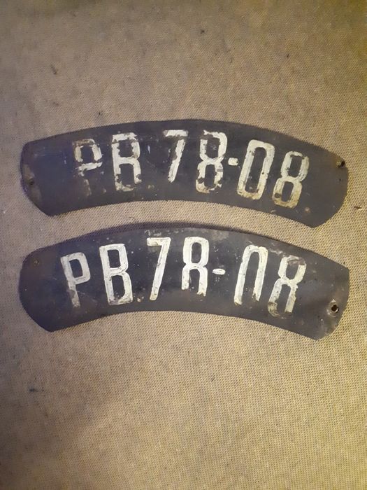 oryginalne tablice rejestracyjne na motocykl PRL loft industrial