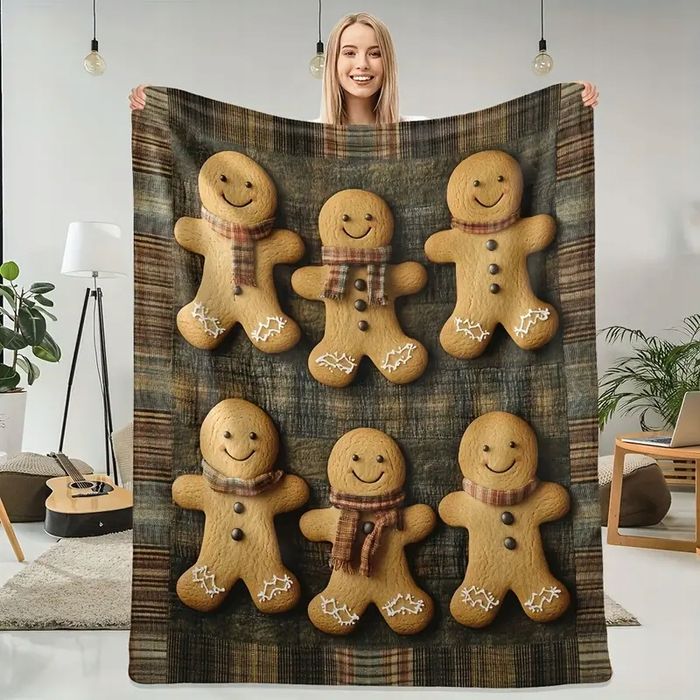 Koc Narzuta święta świąteczny ciastek choinka prezent 150x200 cm CK5