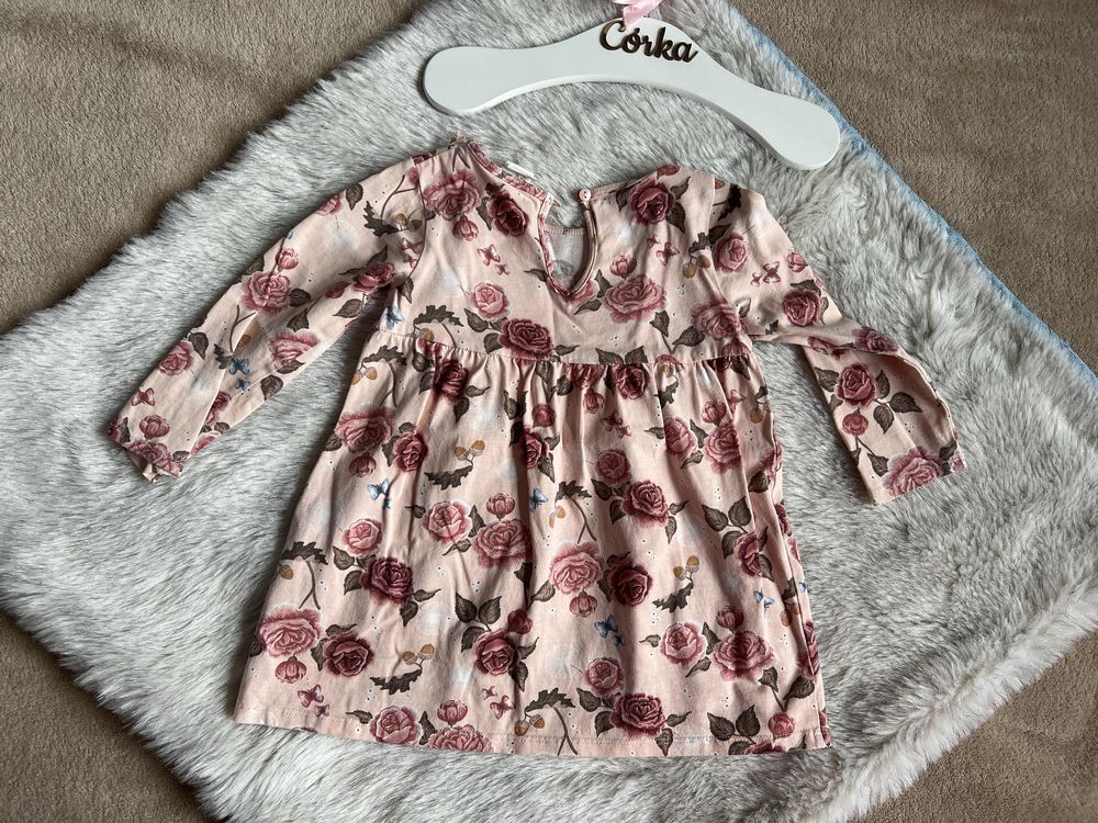 Sukienka dla dziewczynki w jesienny wzór 86 H&M