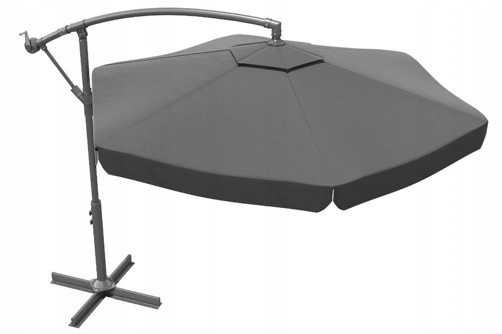 Parasol ogrodowy duży 3.5 m rozkładany z wysiegnikiem