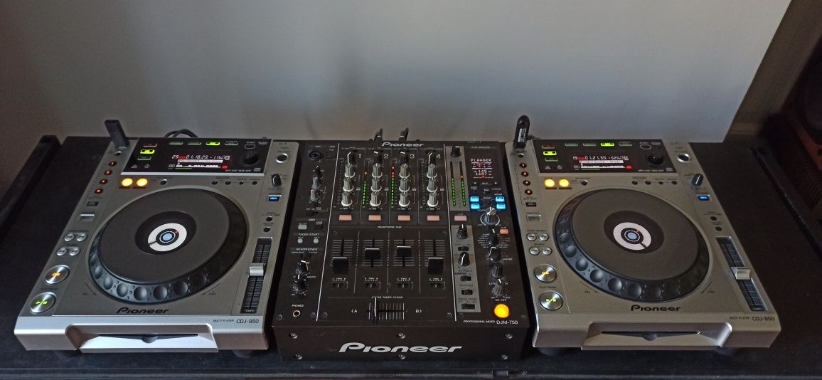 Pioneer cdj850 + mixer djm 750 konsoleta, konsola dj mikser, pleyer