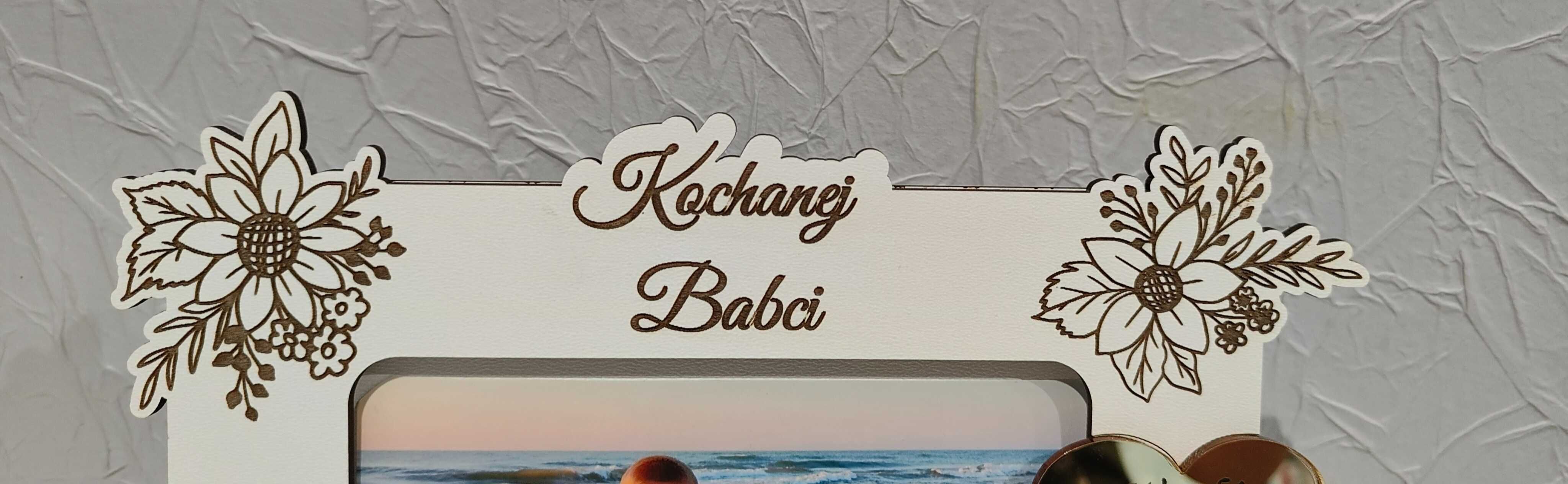 Ramka na zdjęcie z dow. grawer biała Dzień Babci Dziadka 10x15 złote