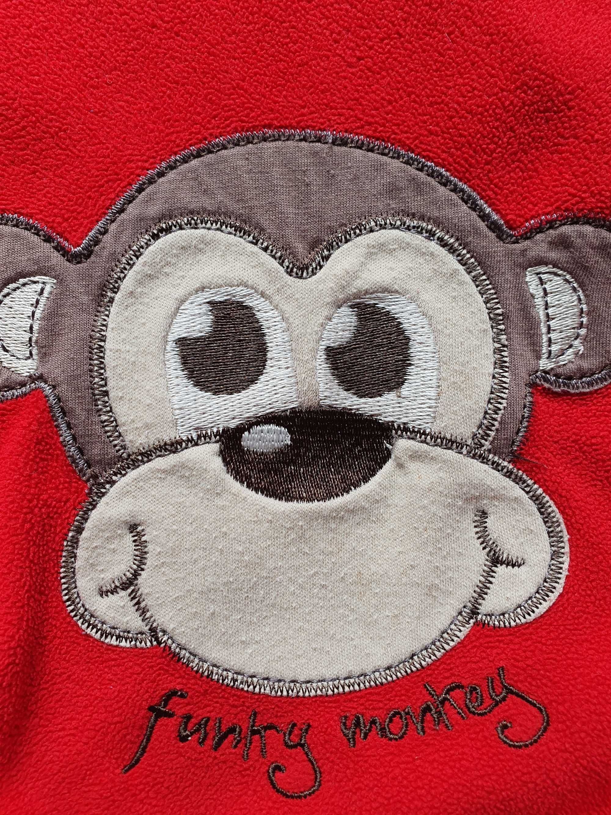 Bluza polarowa 80/86 z kapturem małpka małpa cienka early days polar